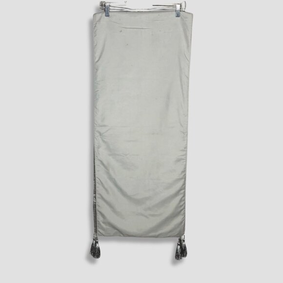 Glitz Shimmering Sequin Table Runner for Home Decor Tassel Accents Silver Gray - Picture 2 of 13